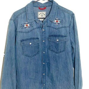 Iron & Resin Embroidered Denim Shirt - Long Sleeve - Medium